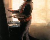 弗朗西斯科德戈雅 - Self Portrait in the Workshop